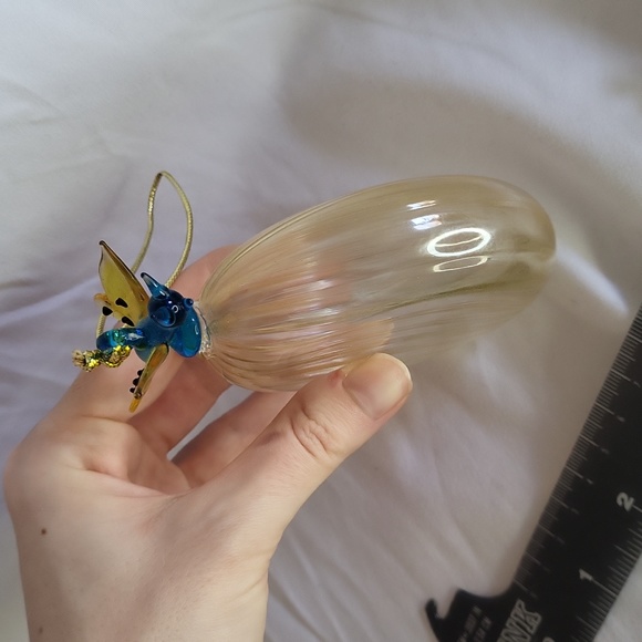 Avon Vintage Christmas ornament Irredescent Suncatcher Blue Butterfly Handblown - Picture 10 of 10